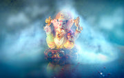 Ganpati With Smoke Background Self Adhesive Sticker Poster