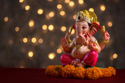 Ganpati In Lightning Background Self Adhesive Sticker Poster