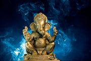 Golden Ganpati Self Adhesive Sticker Poster