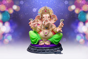 Ganpati With Purple Sparkels Self Adhesive Sticker For Wardrobe