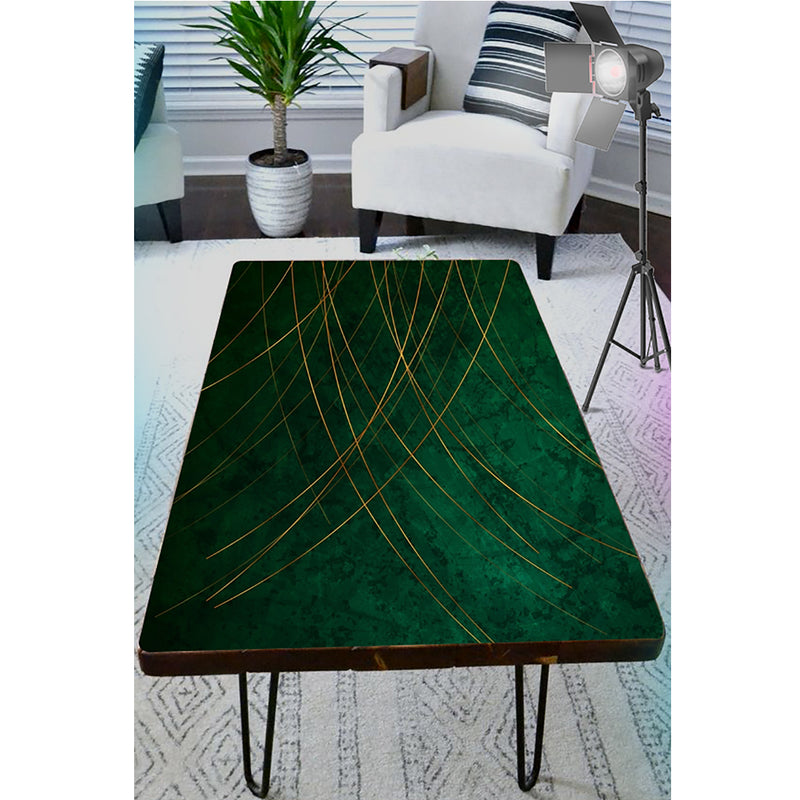Golden Rays On Green Art Self Adhesive Sticker For Table