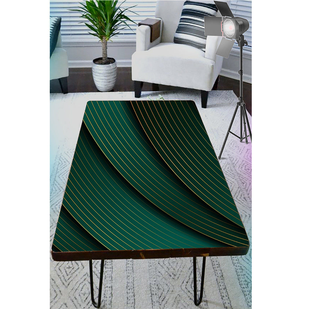 Green Gold Shaded Art Self Adhesive Sticker For Table