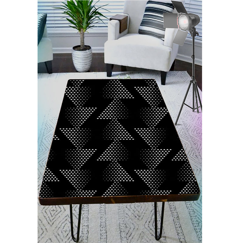 White Dotted Triangle Self Adhesive Sticker For Table