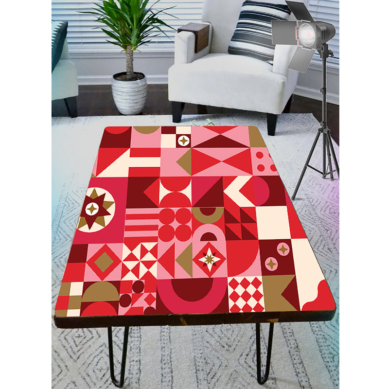 Red Pink Art Self Adhesive Sticker For Table