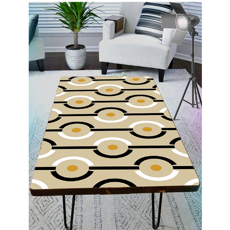 Yellow Dot In Chain Self Adhesive Sticker For Table