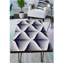 White And Blue Shaded Leafs Self Adhesive Sticker For Table