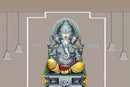 Ganpati Grace Pooja Room Wallpaper