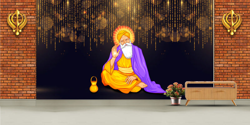 Glowing Guru Nanak Wallpaper