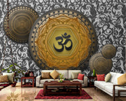 Om Symbol Brown Wallpaper