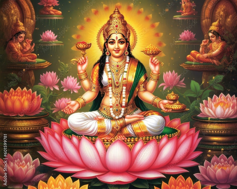 Golden Grace Lakshmi Ji Wallpaper