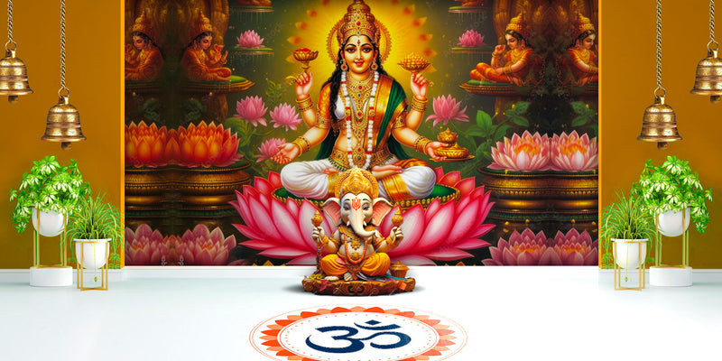 Golden Grace Lakshmi Ji Wallpaper