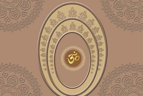 Golden Om Pooja Room Wallpaper