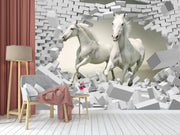 Brick Pattern Horse Wallpaper