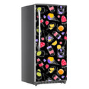 Colourful Candys On Black Art Self Adhesive Sticker For Refrigerator