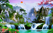 Forest Waterfall Customised Wallpaper for wall