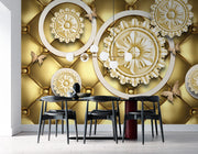 Flower Leather Look Background wall covering