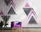 3D Pink Black Triangle design Customised Wallpaper wall covering