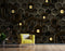 Black Geometric Design with Pearls wall covering