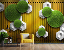 Geometric Background Round Grass wall covering