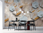 3D Geometric Shining Marble wall covering