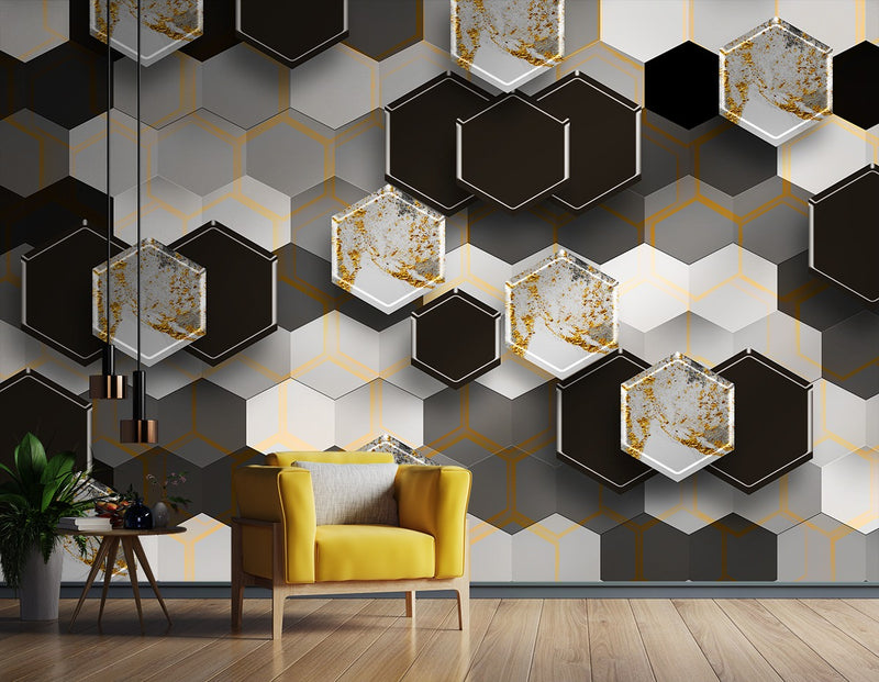 Multi-Colour Geometrical Customised Wallpaper wall covering