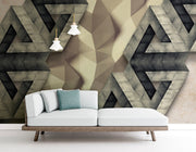 Brown and Black 3D Geometric Design wallpaper for wall