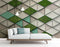 Geometrical Tiles With Grass Customised wallpaper for wall