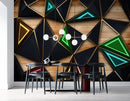 Wooden Geometric Light Illusion wallpaper for wall