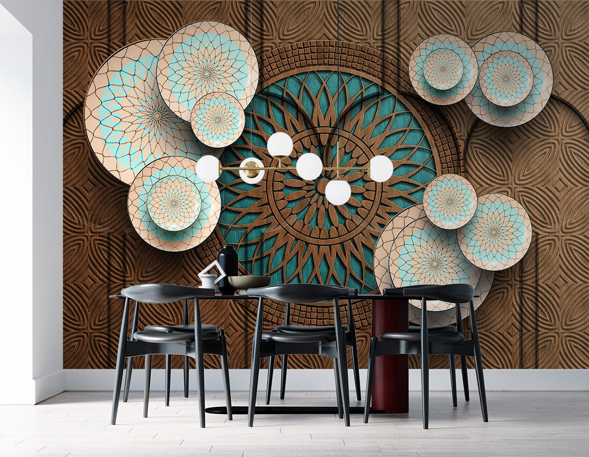 Circular Floral Pattern Customised wallpaper for wall