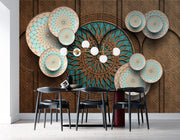 Circular Floral Pattern Customised wallpaper for wall