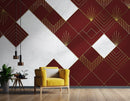 Maroon Square Golden Texture wallpaper for wall