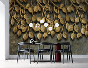 Brown Sculpture Of Leaves wallpaper for wall
