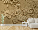 Brown Sculpture Of Woman In Forest wallpaper for wall