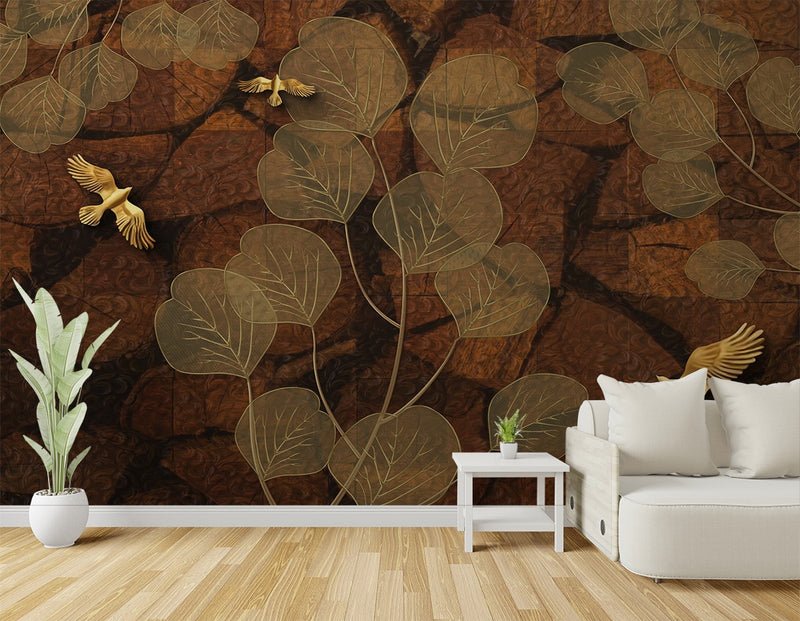 Leaves Fossil at Rock wallpaper for wall