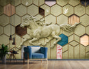 Running Horse at Geometrical Background wallpaper for wall