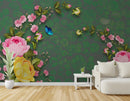 Green Background Pink Rose wallpaper for wall