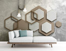3D Geometrical Hexagonal Customised wallpaper for wall