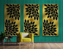 Green Leaves at Golden Background wallpaper for wall