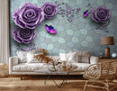 Beautiful Purple Roses Customised wallpaper for wall