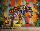 Multi Colour Elephant Customised wallpaper for wall