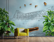 River Side Oil Painting Customised wallpaper for wall