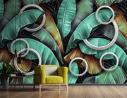 Textured Banana Leaves wallpaper for wall