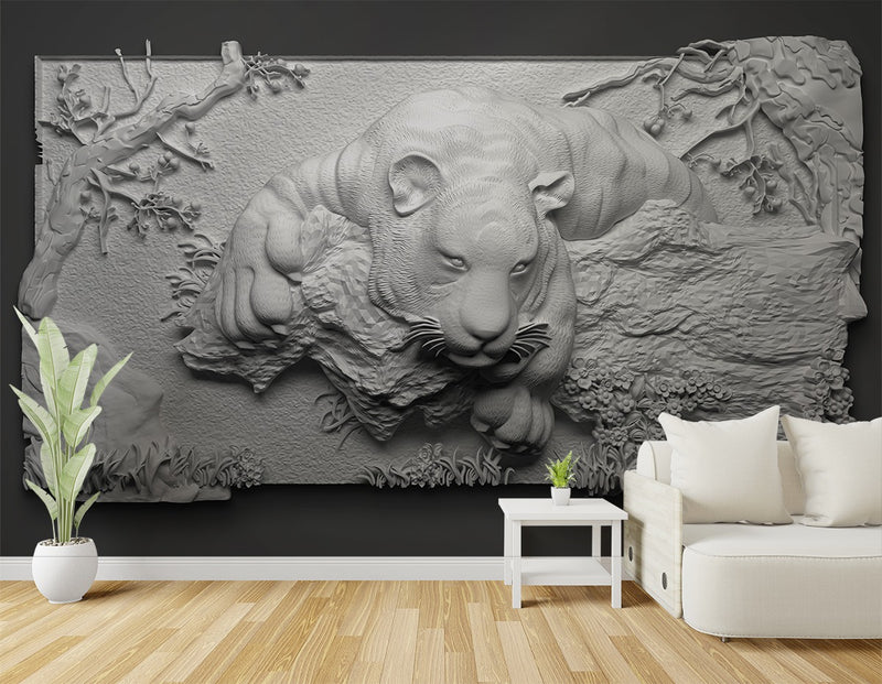 Lion Sculpture Cutomised wallpaper for wall