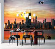 Sea Side Sun Set City Landscape wallpaper for wall