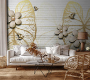 Big Leaves Print wallpaper for wall