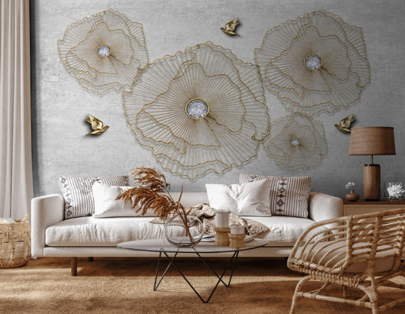 Web Flowers, Bird Flying wallpaper for wall