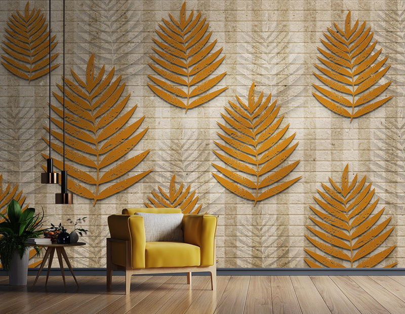 Golden Palm Leaves wallpaper for wall