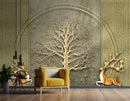 Golden Colour Dry Tree wallpaper for wall