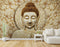 Lord Gautam Buddha And Flowers Sculpture wallpaper