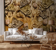 Wood Inscript Roses wallpaper for wall